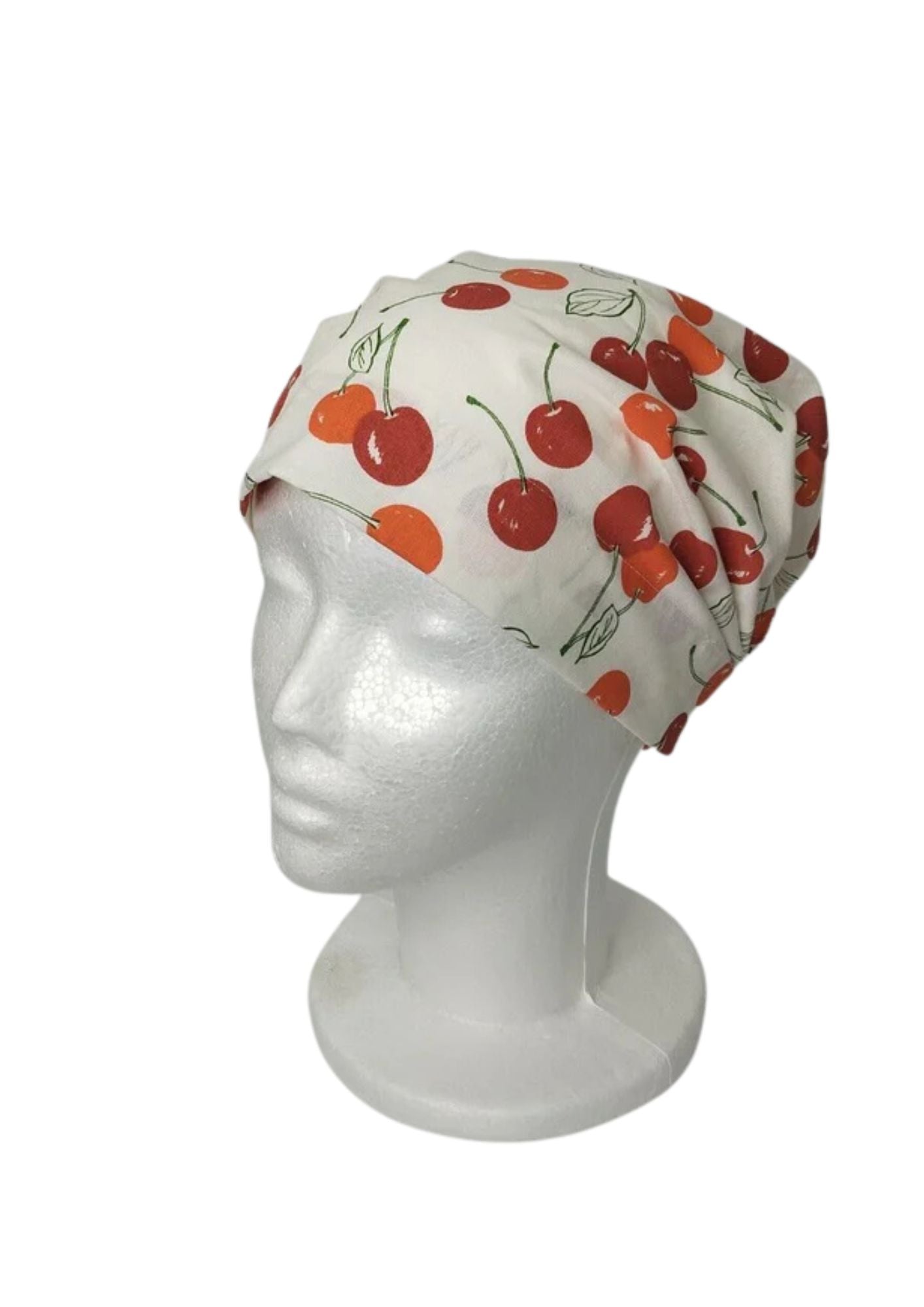OP-Haube Kirschen- Handgefertigt, Baumwolle, Kirschen-Motiv