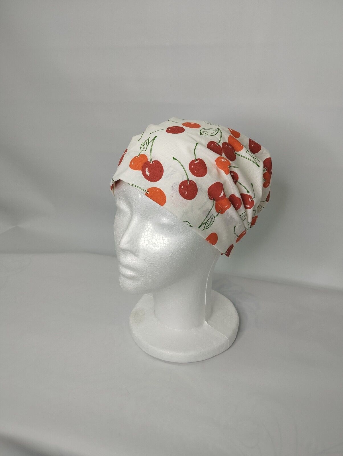 OP-Haube Kirschen- Handgefertigt, Baumwolle, Kirschen-Motiv